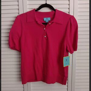 Puff Sleeve Hot Pink Sweater NWT